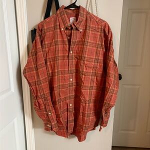 Brooks Brothers Orange Plaid Button-Down Shirt